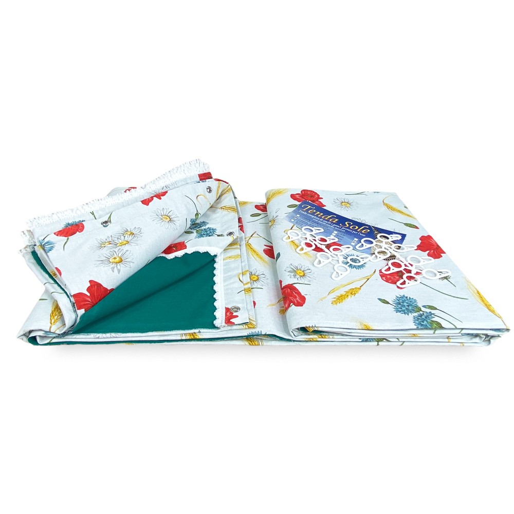 TENDA SOLE da esterno GIARDINO stampata PAPAVERI confezionata