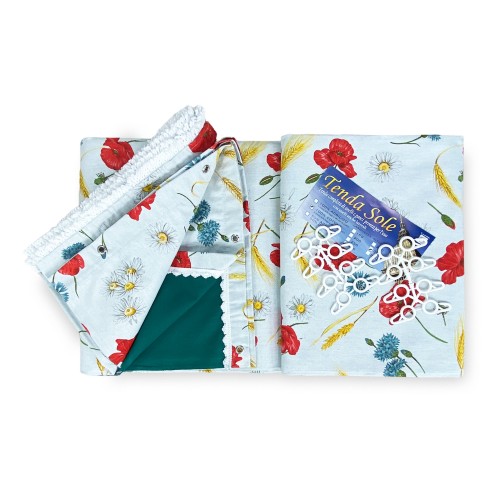 TENDA SOLE da esterno GIARDINO stampata PAPAVERI confezionata