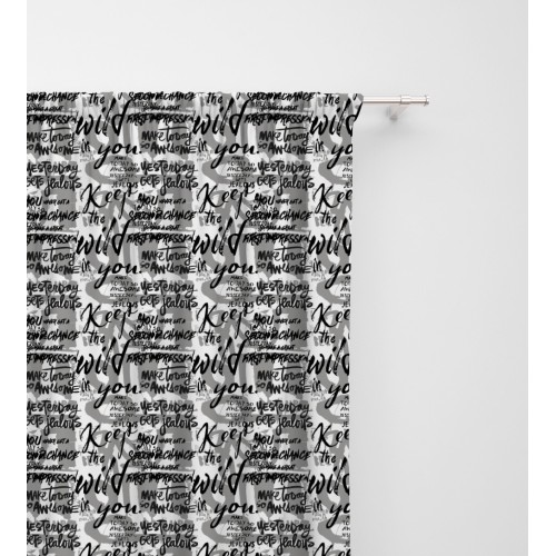 WRITTEN CURTAIN Modern lettering cm. 140X280 Packaged Made in Italy