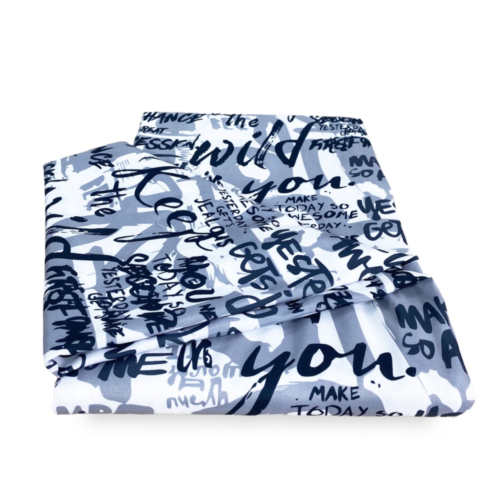 WRITTEN CURTAIN Modern lettering cm. 140X280 Packaged Made in Italy