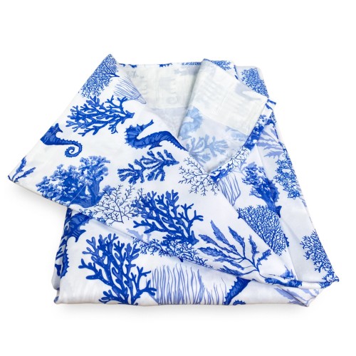 CORAL TENT et BLUE SEAHORSES cm. 150X280 Fabriqué en Italie
