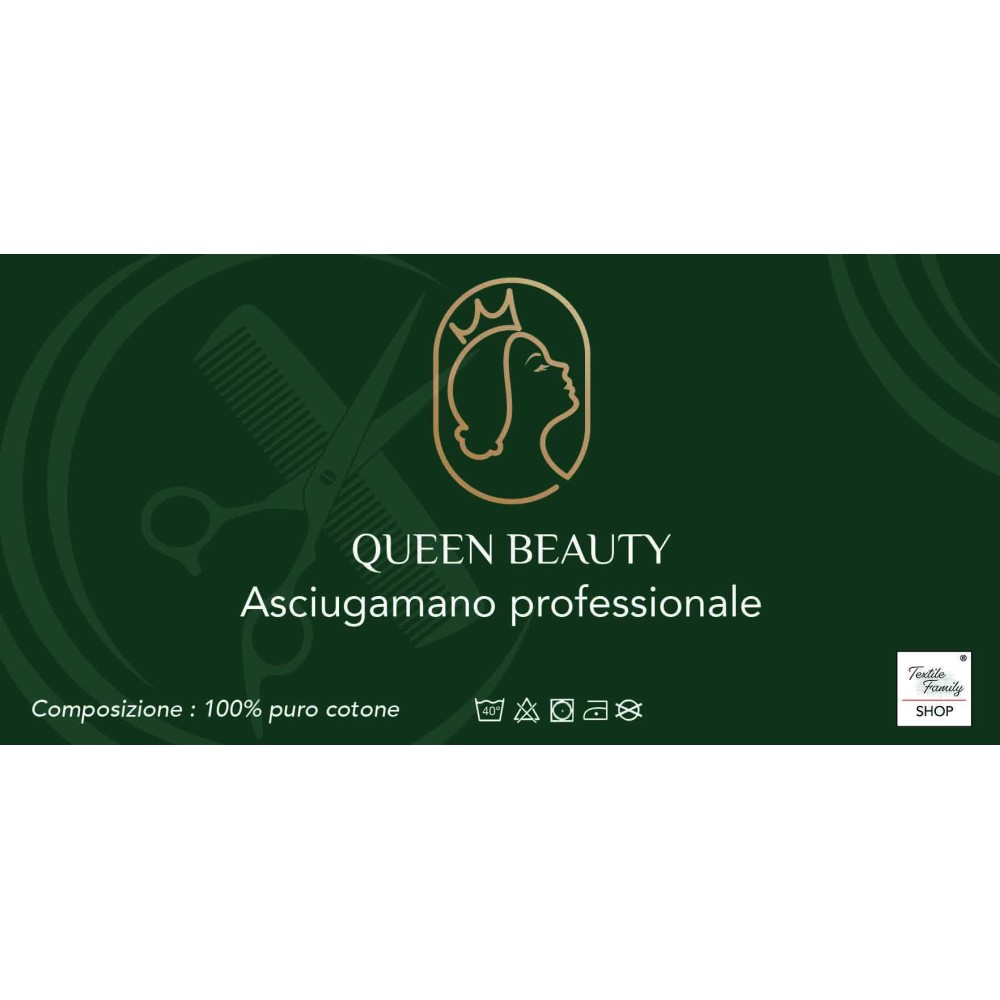 TOWEL TOWEL TERRY CLOTH BLACK Hairdresser CM. 60X100 Queen Beauty