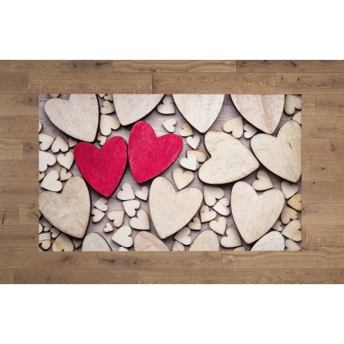 CARPET FANTASY HD chambre moderne et salon MODERN HEARTS rouge