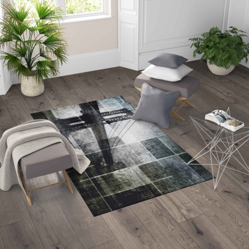HD FANTASY TEPPICH Modernes Zimmer und Wohnzimmer BROOKLYN BRIDGE Grau