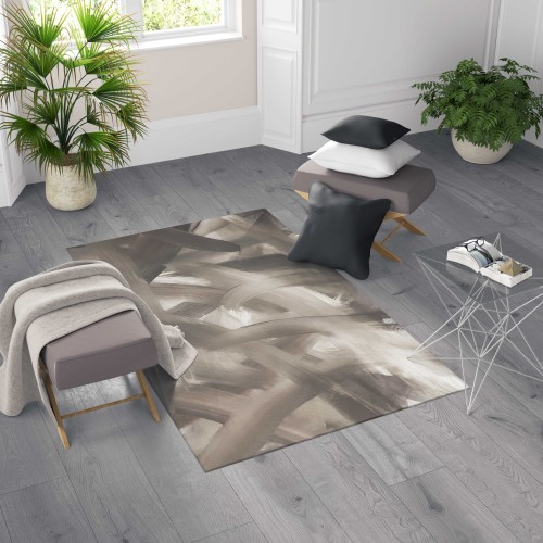 ALFOMBRA FANTASY HD dormitorio y salón moderno SPATULATO gris paloma