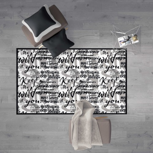 TAPPETO FANTASY HD moderno camera e salotto WRITTEN scritte moderne