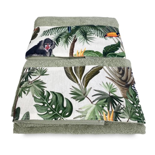 JUNGLE Handtuch SET aus reiner Baumwolle Made in Italy