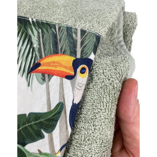 Set serviettes avec bord JUNGLE en pur coton Made in Italy