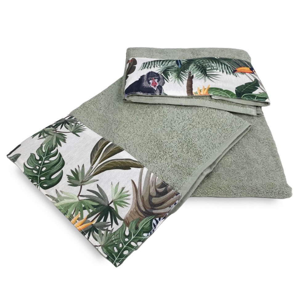 JUNGLE towel SET in pure cotton Made in Italy