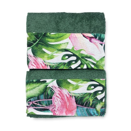 SET towels with FLAMINGO...