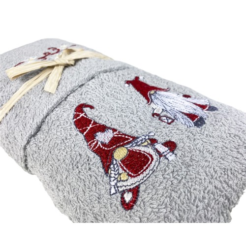 SET Tyrol Tyrol Serviettes ELFI ELFO Gris en Pur Coton