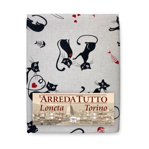 FUNDA DE DECORACIÓN GRAN BUFANDA COLCHA FUNDA DE SOFÁ TELA Dory GATTI cat NEGRO