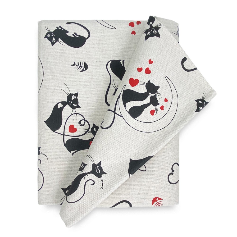 HOUSSE DE MOBILIER EN TOILE GRAND SCARF couvre-lit HOUSSE DE CANAPÉ TISSU Dory CATS chat NOIR
