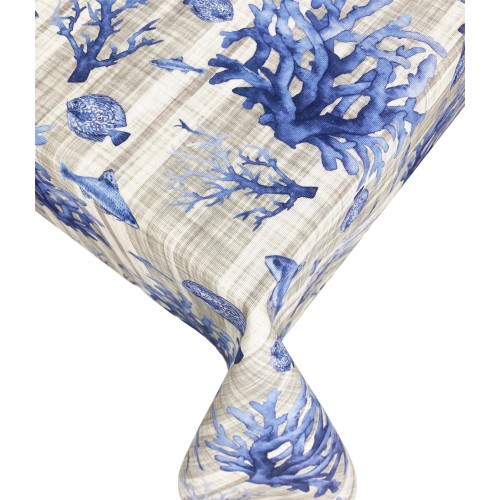 NAPPE EN COTON POISSON DE MER MARINE BLEU MER