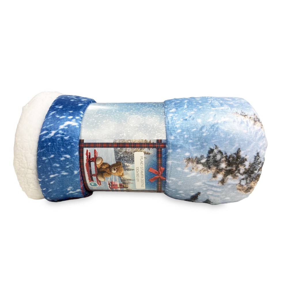 PLAID coperta IN PILE SHERPA DIGITALE fotografico SLITTA Orsetto