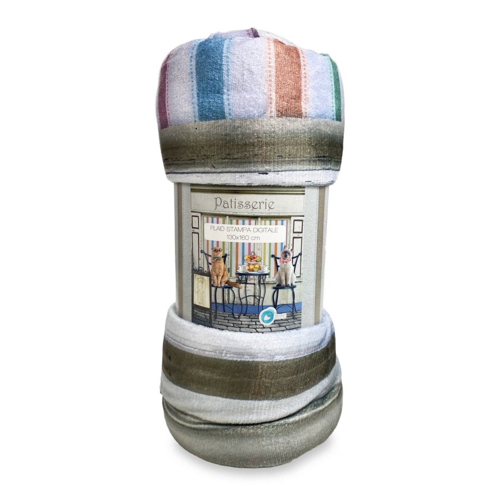 PLAID coperta IN PILE SHERPA DIGITALE fotografico GATTI PATISSERIE