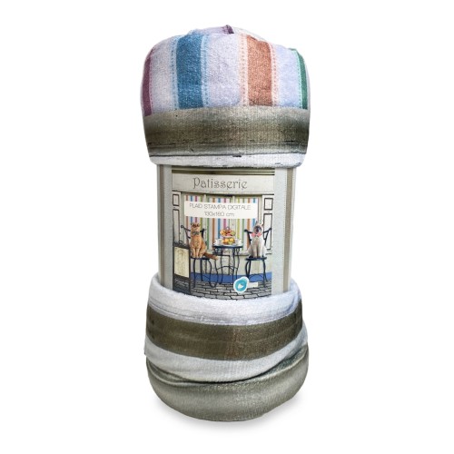 PLAID coperta IN PILE SHERPA DIGITALE fotografico GATTI PATISSERIE
