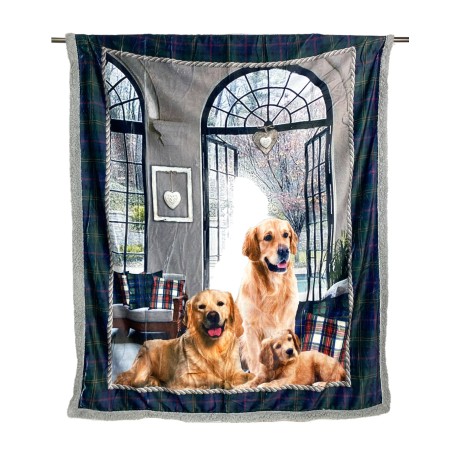 PLAID Blanket FLEECE SHERPA...
