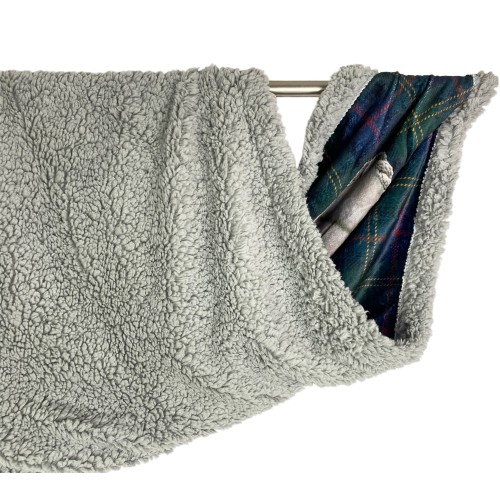 PLAID Blanket FLEECE SHERPA DIGITAL Photo Labrador Dog