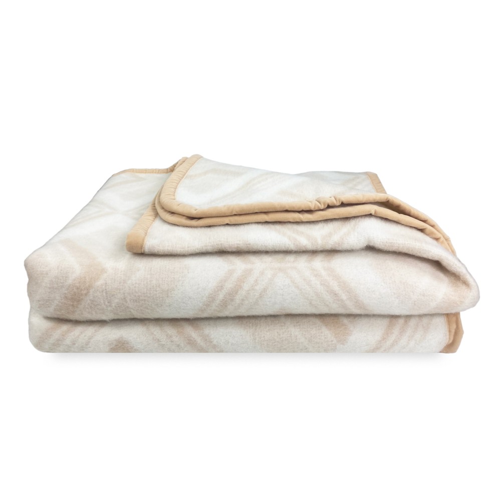 COUVERTURE CARRÉE en vraie Pure WOOL couleur douce et chaude Naturelle