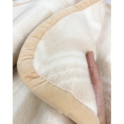 SQUARE BLANKET in genuine Pure WOOL soft and warm color Natural