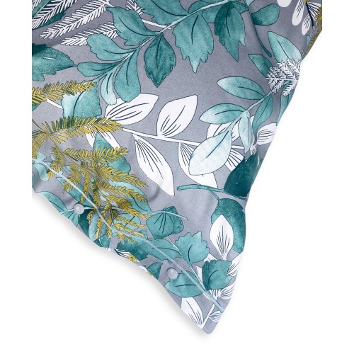 DUVET COVER FOGLIA Verde in Pure Cotton Made in Italy