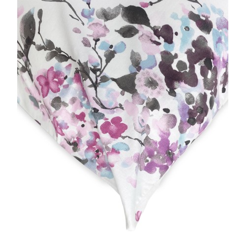 COPRIPIUMINO FIORE Dipinto Rosa in Puro cotone Made in Italy