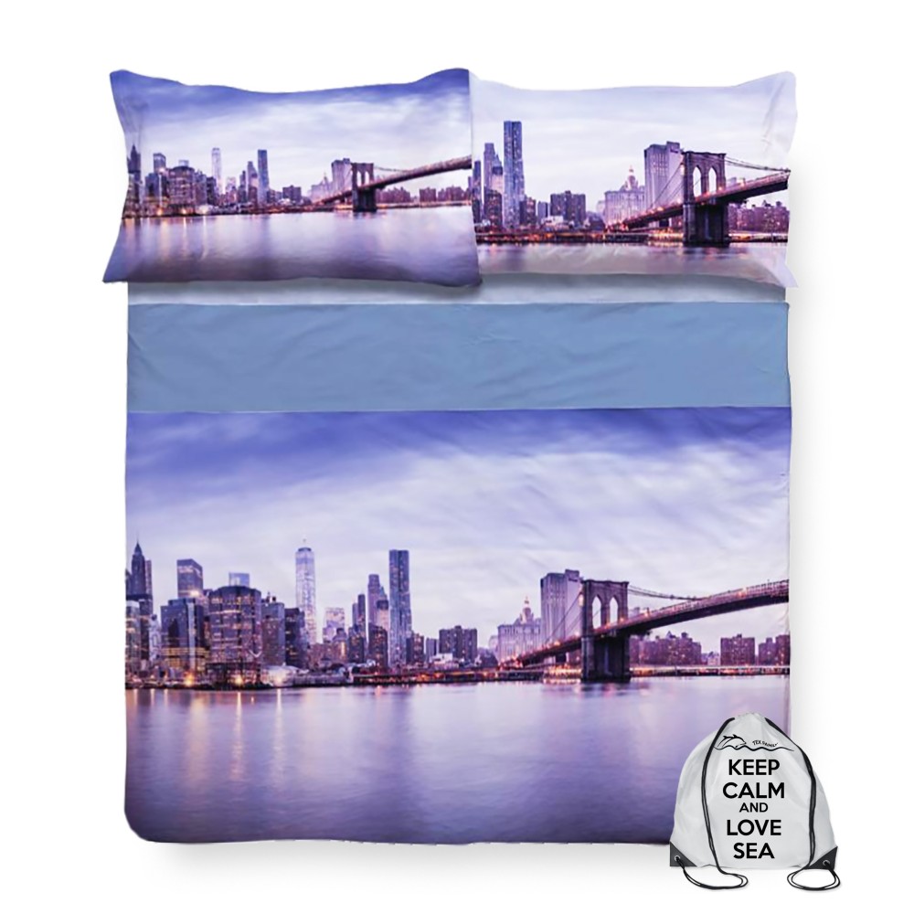 Tagesdecke mit New Yorker Aufdruck Tagesdecke mit New Yorker Aufdruck