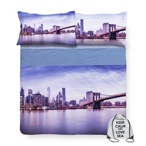 COLCHA DE CAMA IMPRESIÓN DIGITAL NEW YORK con bolsa KEEP DOUBLE 2 DOUBLE
