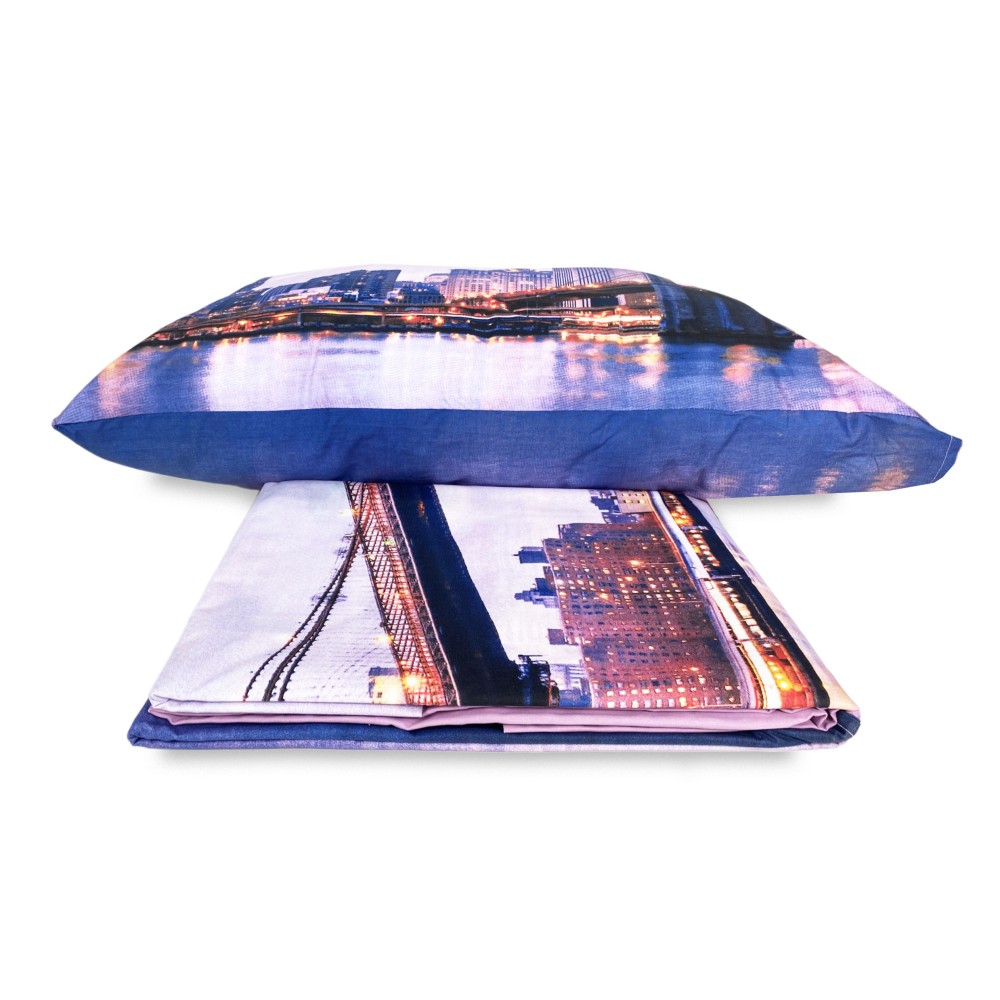 COLCHA DE CAMA IMPRESIÓN DIGITAL NEW YORK con bolsa KEEP DOUBLE 2 DOUBLE