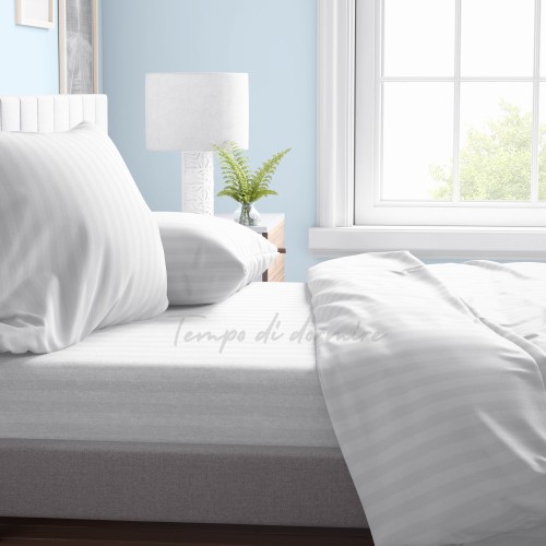 FEUILLE COMPLÈTE en microfibre souple COULEUR UNIE BLANC Double 2 CARRÉS pas de repassage