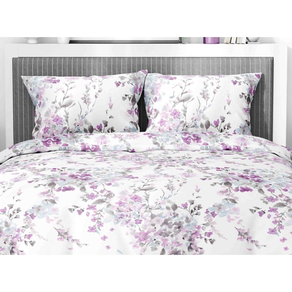 SET Sábana de invierno Polar en FLANNEL FLOWER anti-pilling pintado de rosa en puro algodón