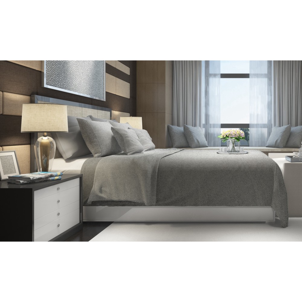 SET Wintertuch Fleece in BLAU Anti-Pilling grau BOY aus reiner Baumwolle