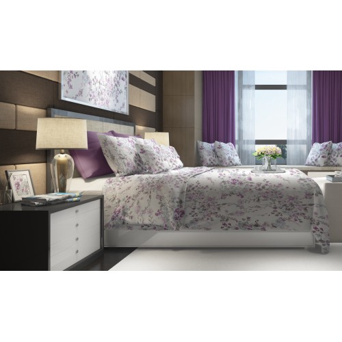 SET Wintertuch Fleece aus Anti-Pilling FLANELL FLOWER rosa lackiert aus reiner Baumwolle