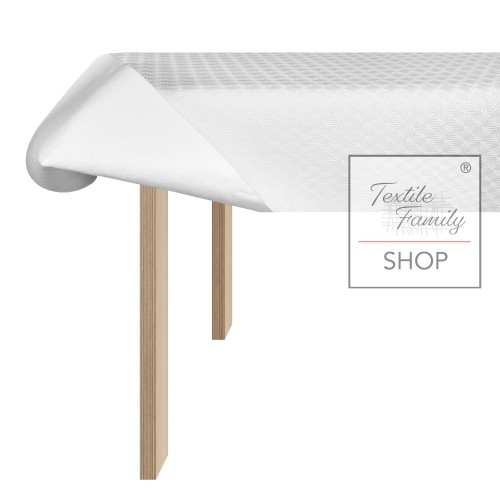 TABLE PROTECTOR UNDER TABLECLOTH weiß Gummierte rutschfeste Beschichtung mit RUBBY© Schwamm