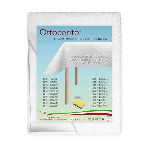 TABLE PROTECTOR UNDER TABLECLOTH white Rubberized non-slip with RUBBY© sponge