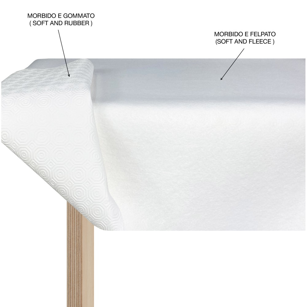 PROTECTOR DE MESA POR METROS BAJO MANTEL H. 140 cm. PROTECTOR DE MESA BLANCO Hecho a MEDIDA Goma antideslizante con esponja RUBB
