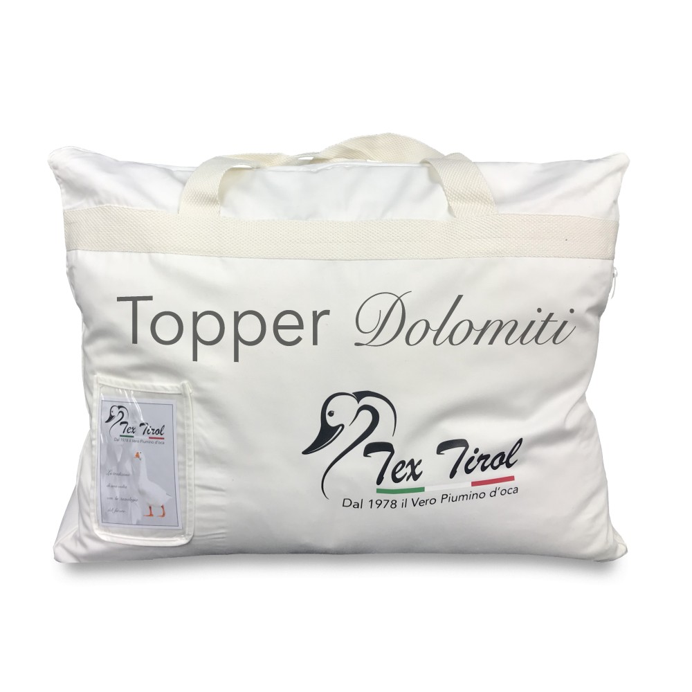 TOPPER para colchón de plumón de ganso TEX TIROL © DOLOMITI 50% Plumón de Ganso / 50% Pluma de Ganso