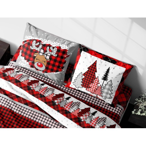 Toison d’hiver COMPLETE en FLANELLE Renne anti-boulochage en pur coton