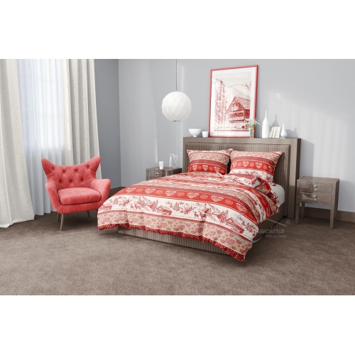 PIAN BENOT TIROLER BETTBEZUG MIT HIRSCHHERZEN UND WEICHEN MIKROFASER-STÄMMEN