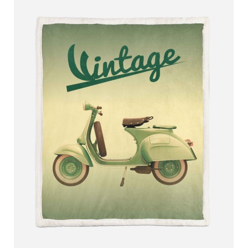 PLAID FLEECE blanket sherpa fantasy hd VESPA VINTAGE