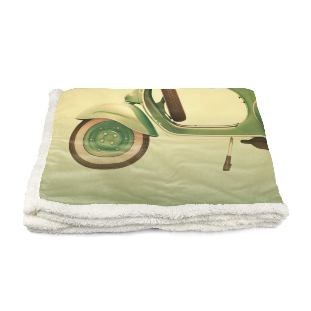 PLAID coperta IN PILE SHERPA fantasy HD VESPA VINTAGE