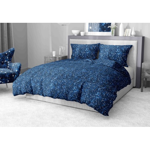 Housse de couette CONSTELLAZIONE Blu en Microfibre douce Made in Italy