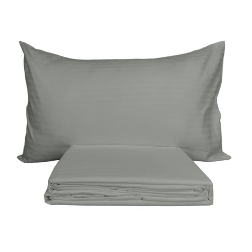 DUVET COVER SATELLO Striped in SOLID COLOR Light Grey Double cm. 250x200 mm