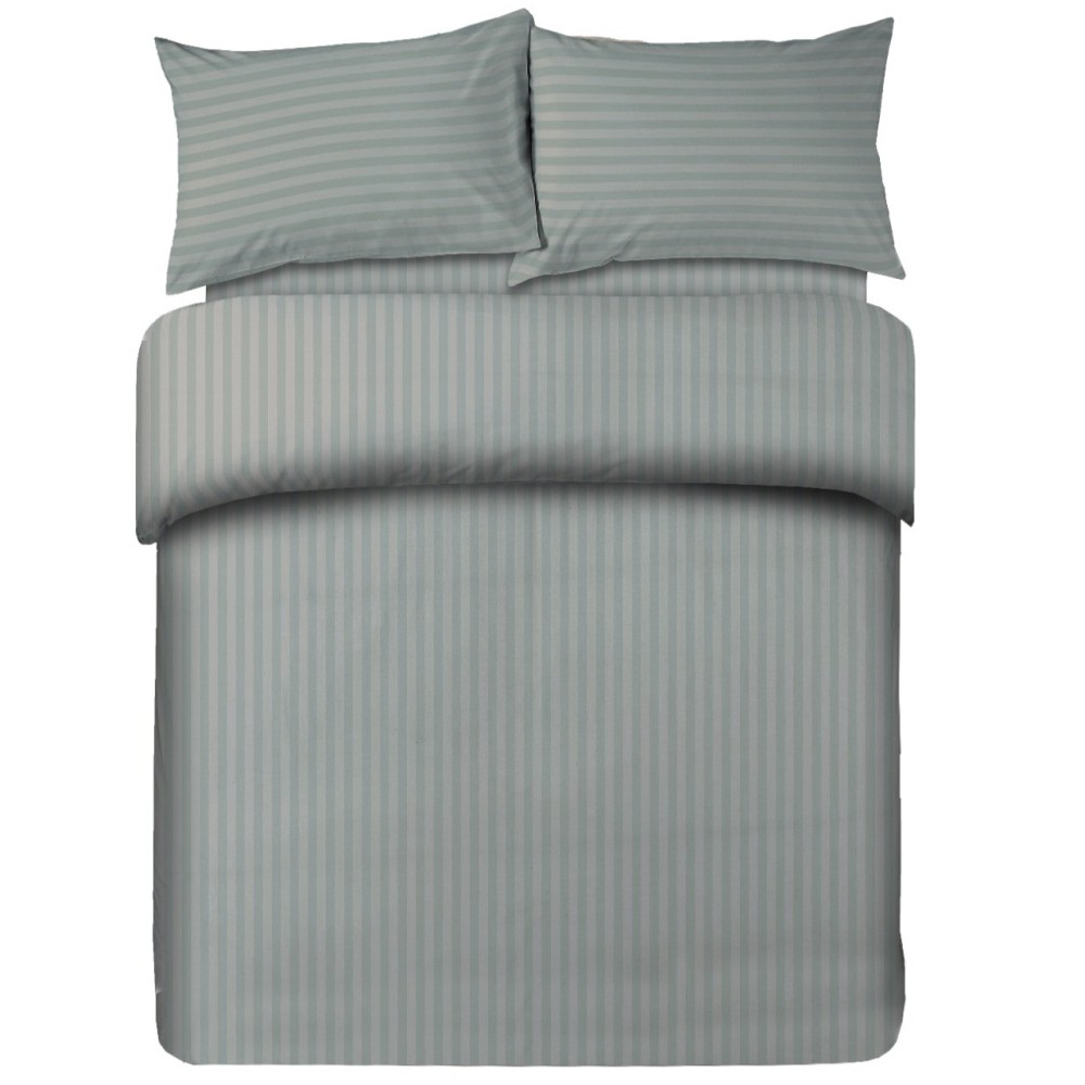 DUVET COVER SATELLO Striped in SOLID COLOR Light Grey Double cm. 250x200 mm
