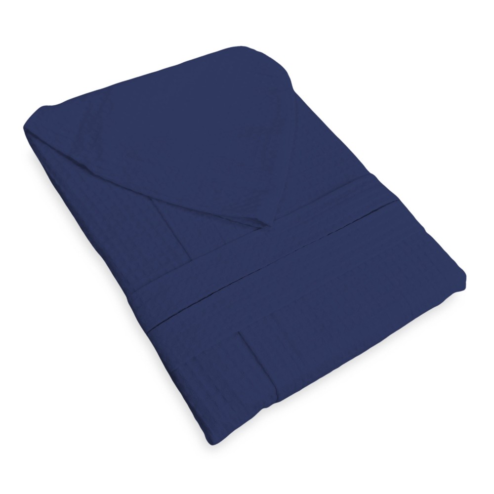 BEE Bee© Nest Bathrobe in Pure Cotton with Hood for Adults DARK BLUE