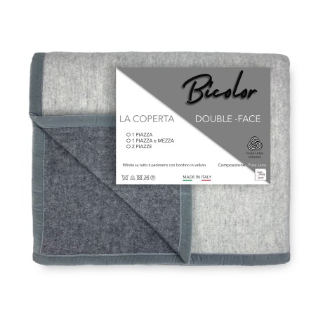 TWO-TONE BLANKET in genuine...