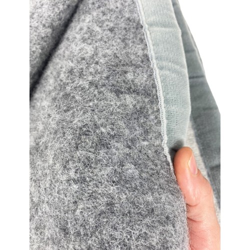 COPERTA BICOLOR in vera pura LANA vergine  morbida e calda GRIGIO Melange