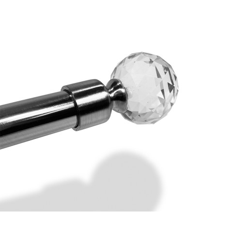 VARILLA DE ACERO ajustable DIÁMETRO DE CORTINA 19 MM. Completo con ANILLOS mod. Diamante