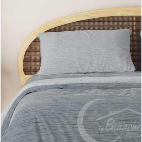 FUNDA NÓRDICA EN FLANELLATO FLANELLATO GRIS BICOLOR EN PURO ALGODÓN